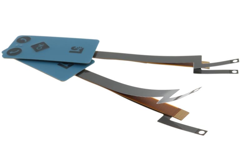 HMI with metalized foil tail with grounding provisions