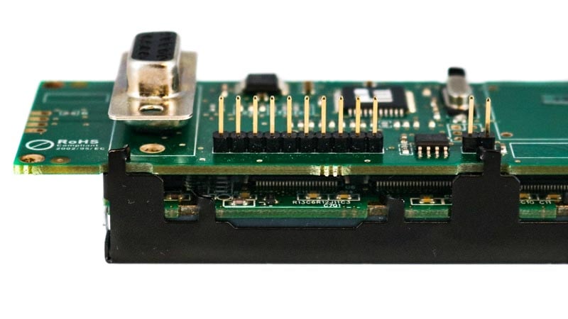 PCBA with 10-pin header and board-mounted DSUB connector