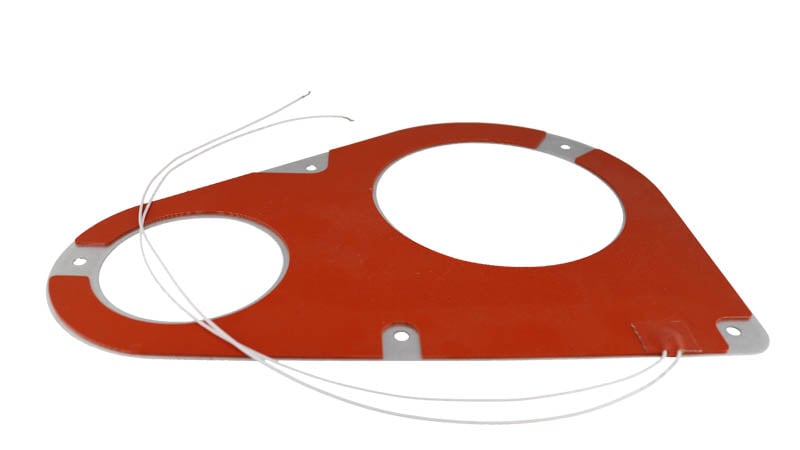 Silicone rubber heater with aluminum backer plate