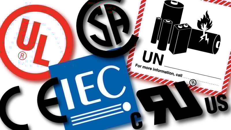 Various battery pack certifications