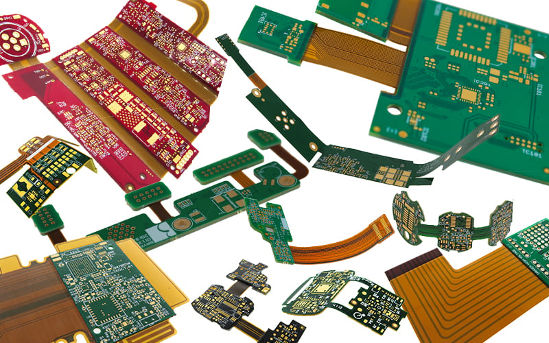 Various rigid-flex PCBs used in medical, military, and portal devices